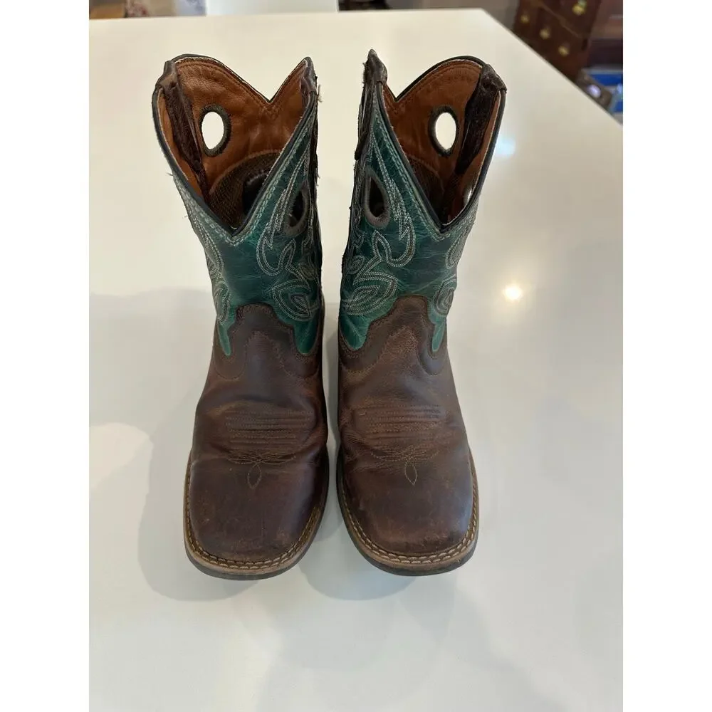 Justin Children's Bowline Junior Sapphire Blue Western Boots, Size 4